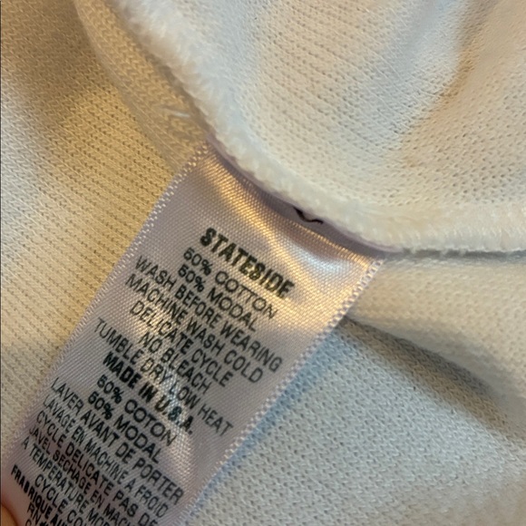 Stateside Polar Fleece Off the Shoulder Sweatshirt white super soft xs oversized - Picture 5 of 8